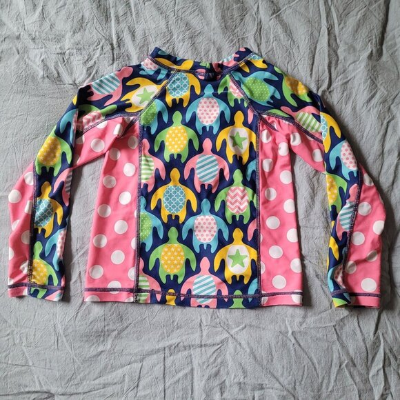 Ruffle Girl Sunshirt Swimsuit Top Size 5 Long Sleeve Lot of 2 Turtle & Paisley - Picture 7 of 11
